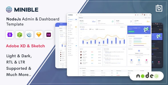 Minible v1.0 - Node.js Admin &amp; Dashboard Template