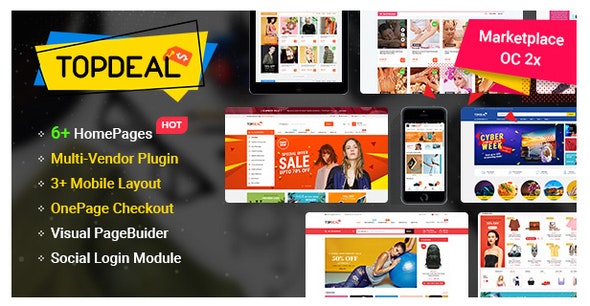 TopDeal v1.0.7 - MarketPlace | Multi Vendor Responsive OpenCart 3 &amp; 2.3 Theme with Mobile-Specific Layouts