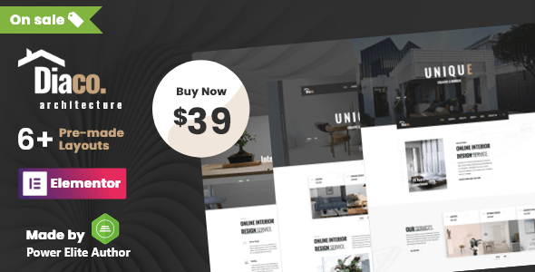 Diaco v1.5 - Architecture &amp; Interior Design Elementor WordPress Theme