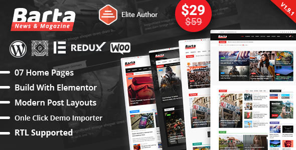 Barta v2.0 - News &amp; Magazine WordPress Theme