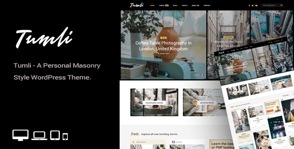 Tumli v2.1 - A Personal Masonry Style WordPress Theme