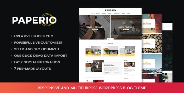 Paperio v1.11 - Responsive and Multipurpose Blog Theme