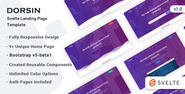 Dorsin v1.0 - Svelte Landing Page Template