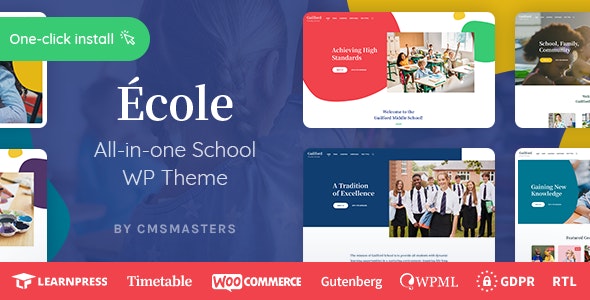 Ecole v1.0.3 - Education &amp; School WordPress Theme