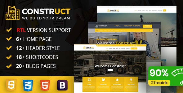 Construct v1.0 - Construction, Building &amp; Maintenance Business Template