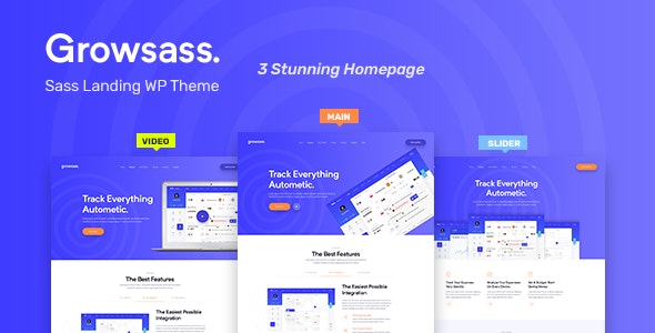 Growsass v1.0.6 - Software Landing Page WordPress Theme