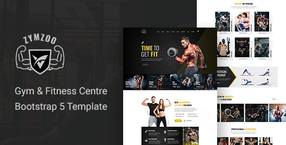 Zymzoo v1.0 - Gym &amp; Fitness Centre Bootstrap 5 Template