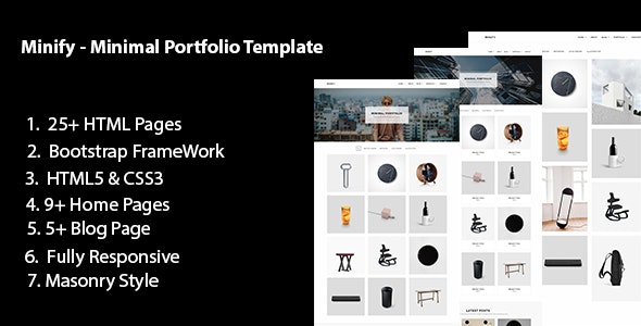 Minify v1.0 - Minimal Portfolio Bootstarp Template