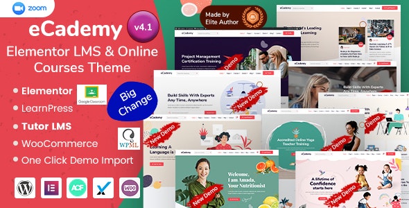 eCademy v4.9.2 - Elementor LMS &amp; Online Courses Theme