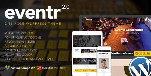 Eventr v2.4 - One Page Event WordPress Theme