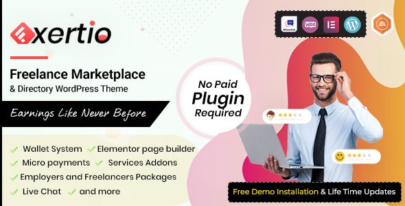 Exertio v1.0.7 - Freelance Marketplace WordPress Theme