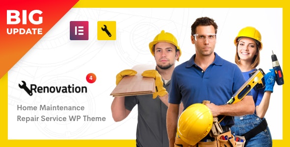 Renovation v4.2.4 - Repair Service, Home Maintenance Elementor WP Theme