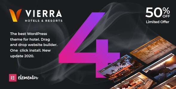 Vierra v4.0 - Hotel, Resort, Inn & Booking Elementor WordPress Theme