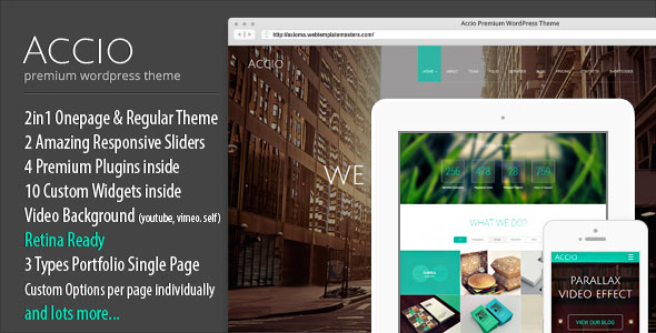 Accio v1.4.4 - One Page Parallax Responsive Theme