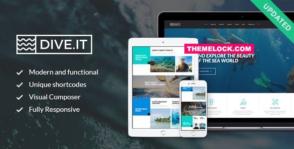 DiveIt v1.3.3 - Scuba Diving School, Sea Adventure & Travel WordPress Theme