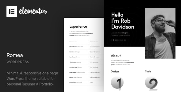 Romea v1.2 - Personal Portfolio WordPress Theme