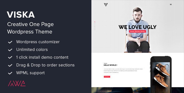 Viska v1.9.1 - Creative One Page WordPress Theme