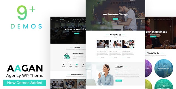 Aagan v2.6 - Agency, Startup WordPress Theme