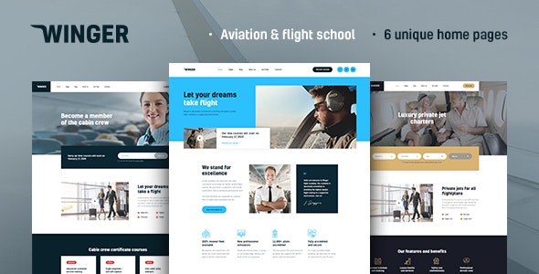 Winger v1.0.2 - Aviation & Flight School WordPress Theme