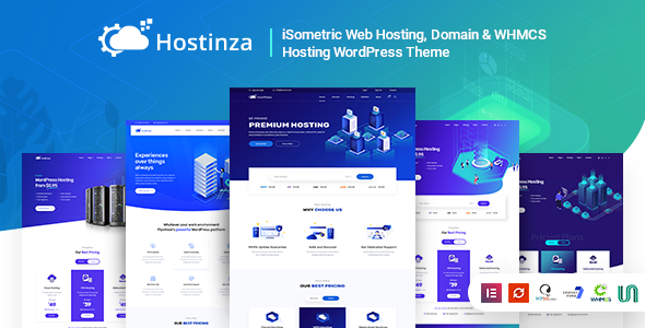 Hostinza v2.6 - Isometric Domain & Whmcs Web Hosting WordPress Theme