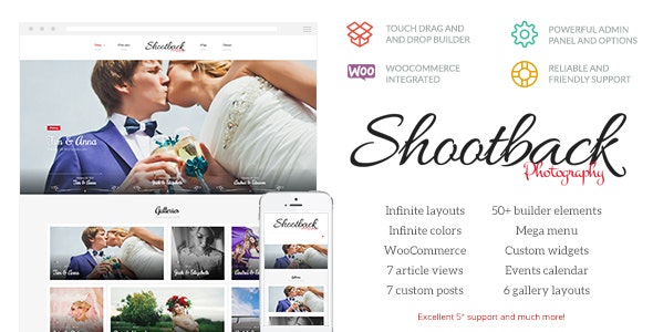 Shootback v1.1.5 - Retina Photography WordPress Theme