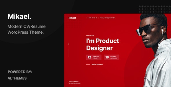 Mikael v1.0.3 - Modern & Creative CV/Resume WordPress Theme