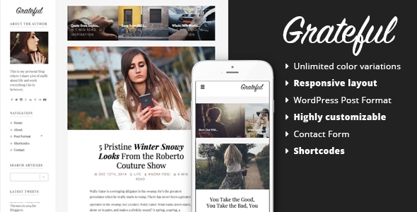 Grateful v1.0.7 - Personal Blog WordPress Theme