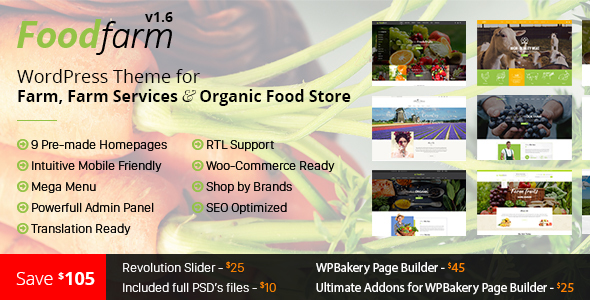 FoodFarm v1.8.7 - WordPress Theme for Farm