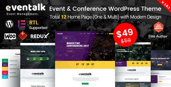 EvnTalk v1.6.4 - Event Conference WordPress Theme