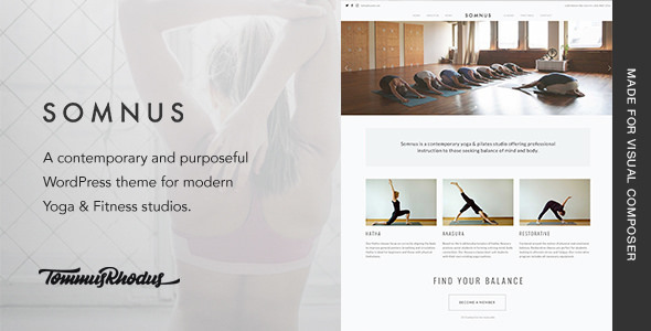 Somnus v1.0.9 - Yoga & Fitness Studio WordPress Theme