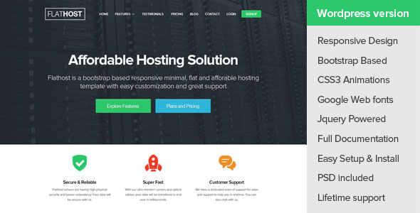 FlatHost v2.4 - WordPress Hosting Theme + WHMCS