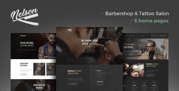 Nelson v1.2.0 - Barbershop Hairdresser &amp; Tattoo Salon WordPress Theme