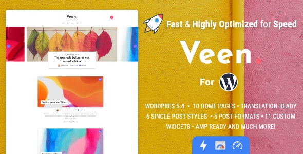 Veen v2.1.4 - Minimal &amp; Lightweight Blog for WordPress