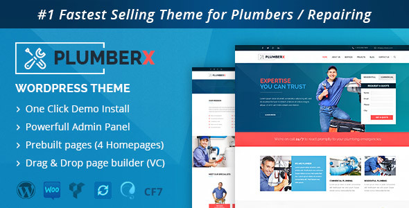 Plumber v2.7 - Construction and Repairing WordPress Theme