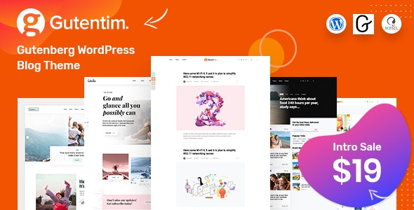 Gutentim v1.5 - Modern Gutenberg WordPress Blog Theme