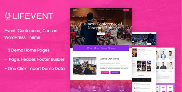 Lifevent v1.0.4 - Conference WordPress Theme