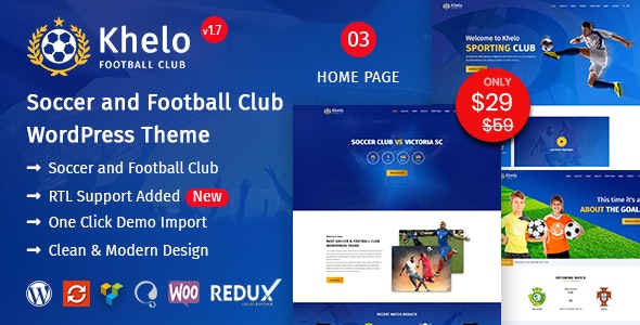 Khelo v2.7 - Soccer WordPress Theme