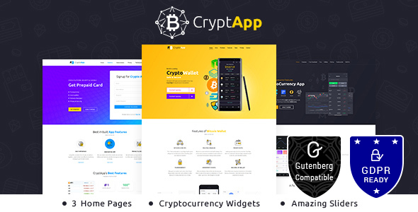 CryptApp Landing Page v2.3 - Cryptocurrency Theme