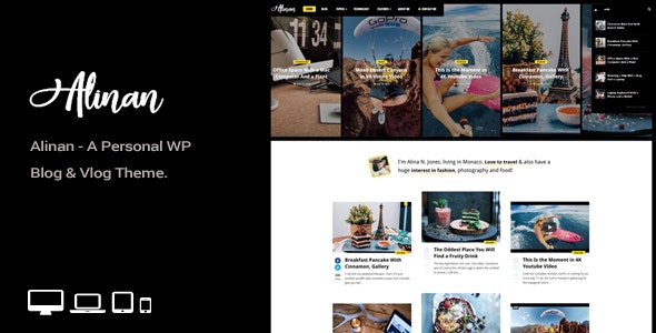 Alinan WP v2.2 - A Personal WordPress Blog and Vlog Theme