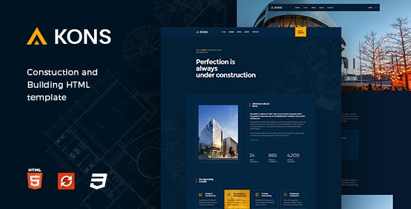 Kons v1.0.7 - Construction and Building Template