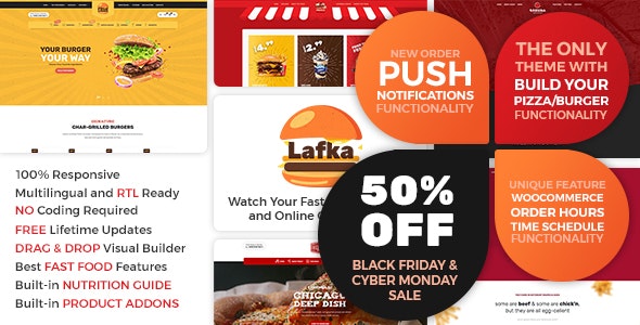 Lafka v1.4.3 - WooCommerce Theme for Burger Pizza Fast Food Delivery & Restaurant