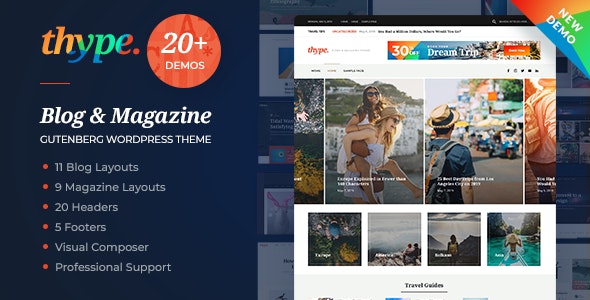 Thype v1.1.1 - Personal Blog WordPress