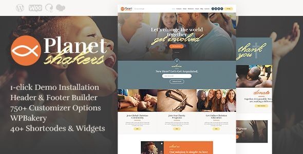 Planet Shakers v1.0.2 - Church & Religion WordPress Theme