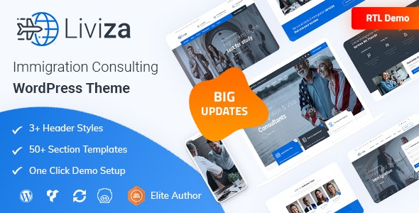 Liviza v2.0 - Immigration Consulting WordPress Theme