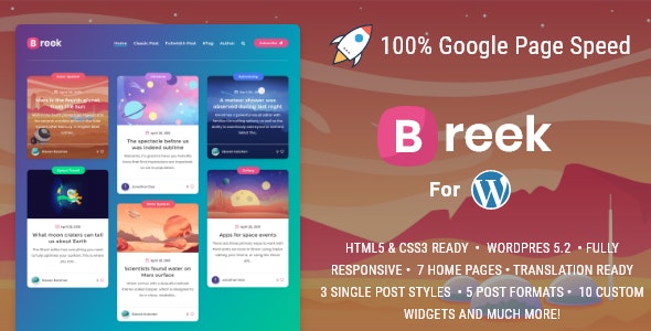 Breek v3.1.0 - Minimal Masonry Theme for WordPress