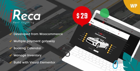 Ireca v1.2.3 - Car Rental Boat, Bike, Vehicle, Calendar WordPress Theme