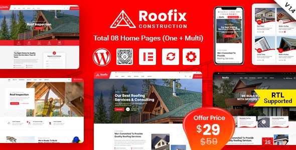 Roofix v1.4.5 - Roofing Services WordPress Theme