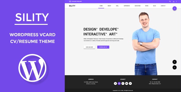 Sility v1.7.2 - vCard, CV &amp; Resume WordPress Theme