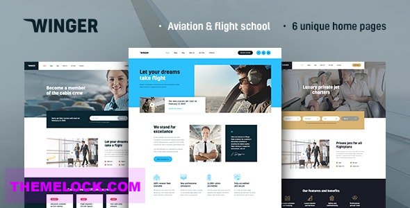 Winger v1.0.5 - Aviation &amp; Flight School WordPress Theme