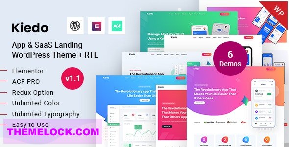 Kiedo v1.1 - App &amp; SaaS Landing WordPress Theme
